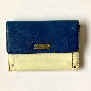 Relic womens wallet, blue, ivory, and green in good used condition